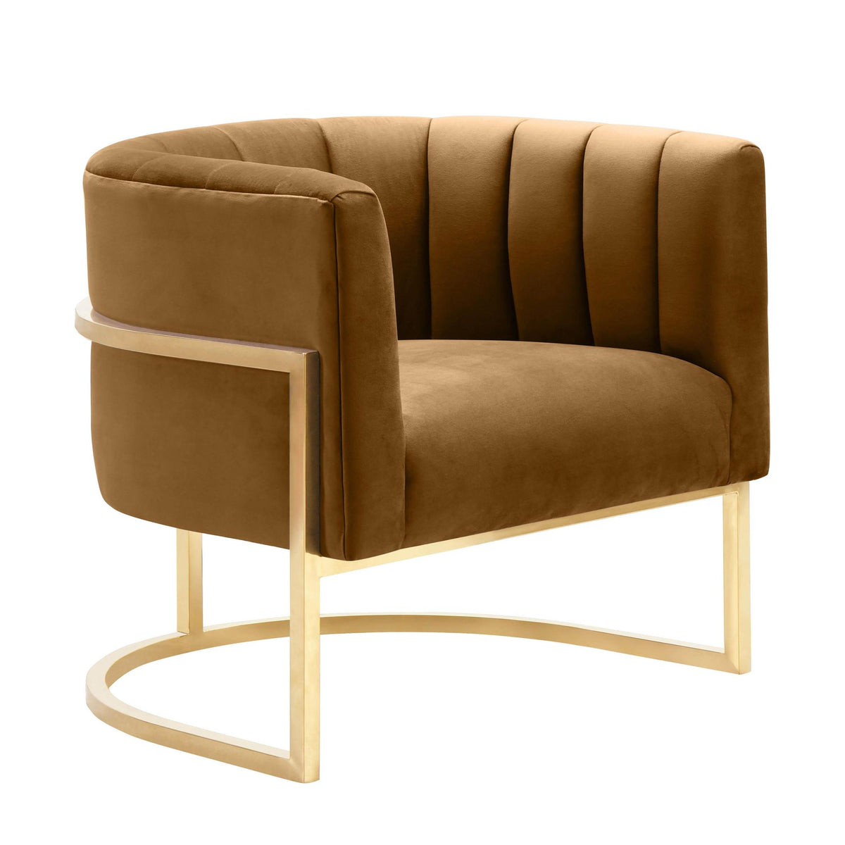 TOV Furniture Modern Magnolia Cognac Velvet Chair - TOV-S68190