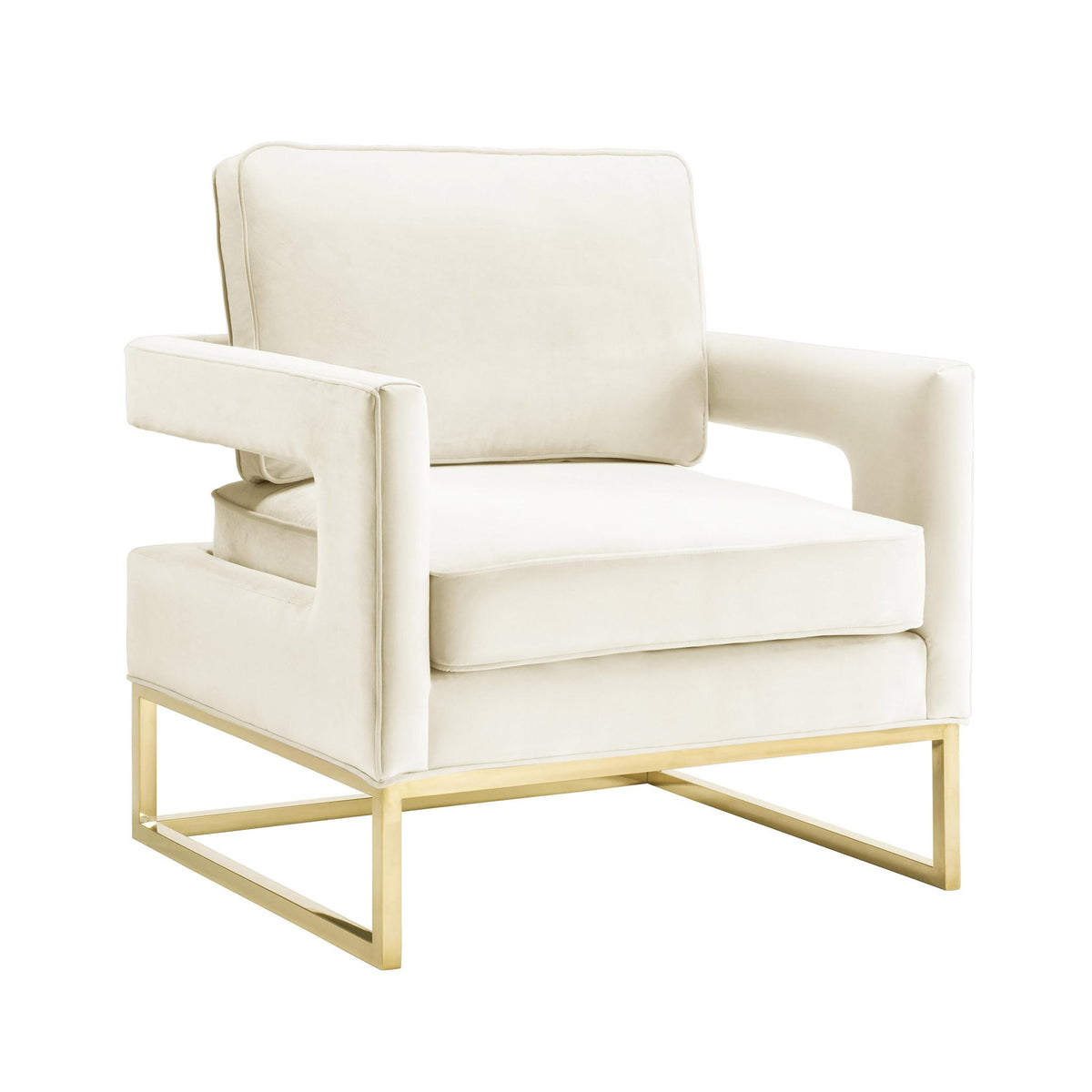 TOV Furniture Modern Avery Cream Velvet Chair - TOV-S68199
