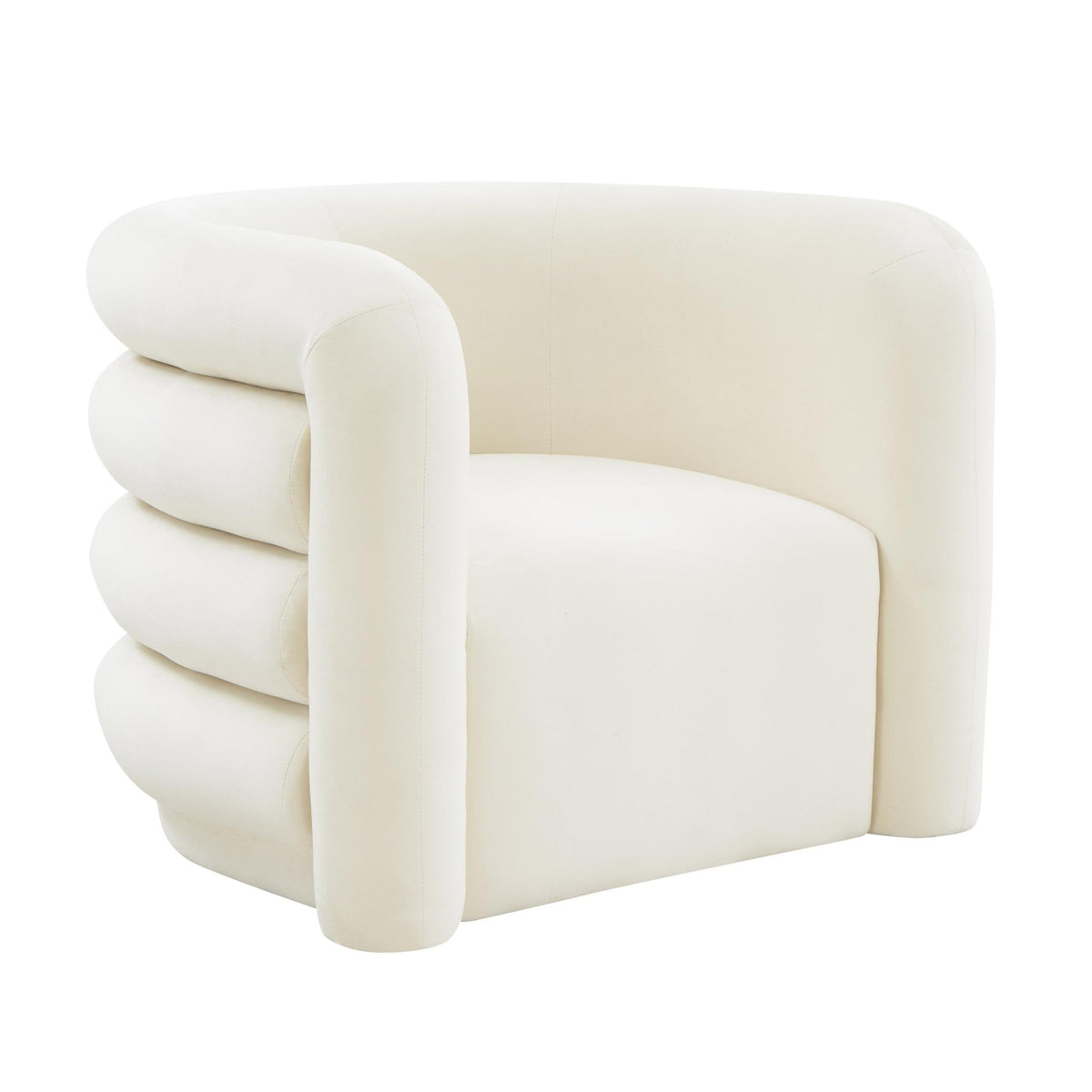 TOV Furniture Modern Curves Cream Velvet Lounge Chair - TOV-S68233