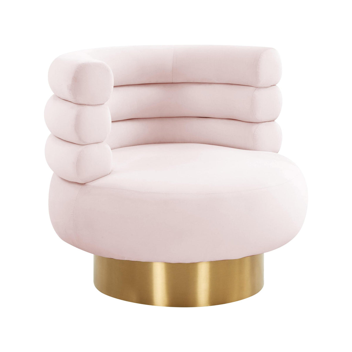TOV Furniture Modern Naomi Blush Velvet Swivel Chair - TOV-S68235