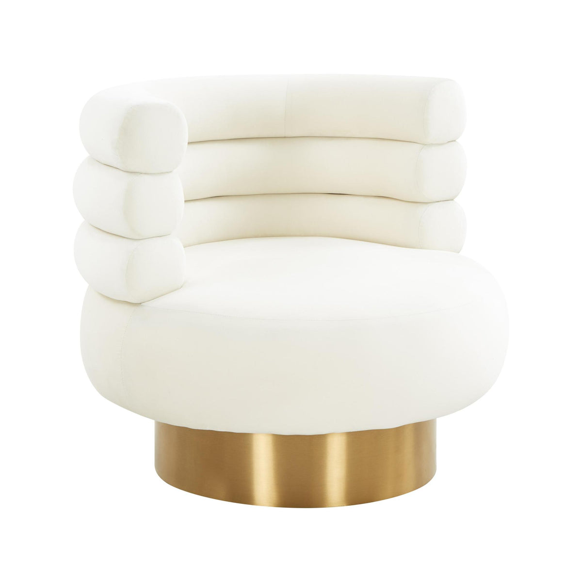 TOV Furniture Modern Naomi Cream Velvet Swivel Chair - TOV-S68236