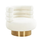 TOV Furniture Modern Naomi Cream Velvet Swivel Chair - TOV-S68236