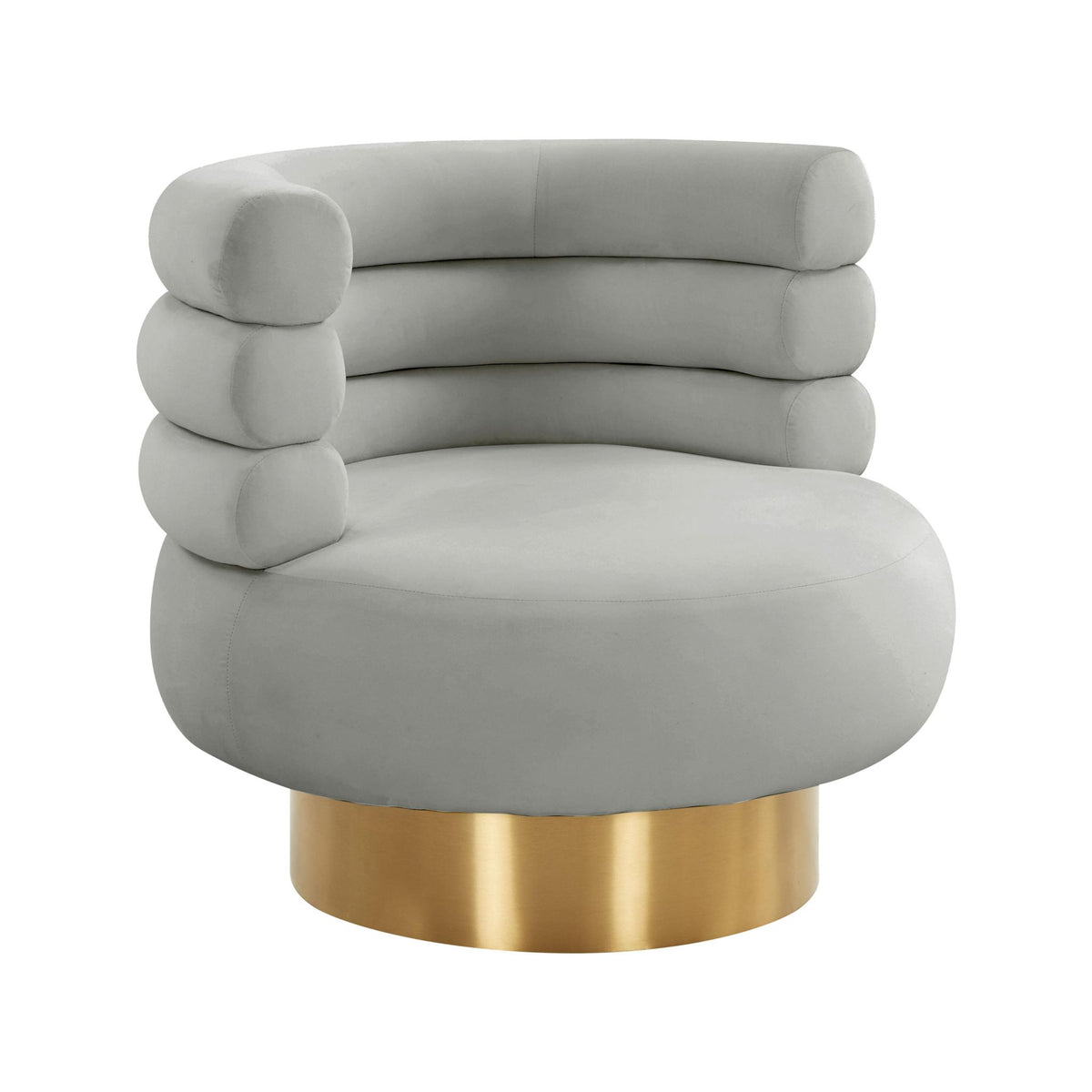 TOV Furniture Modern Naomi Grey Velvet Swivel Chair - TOV-S68237
