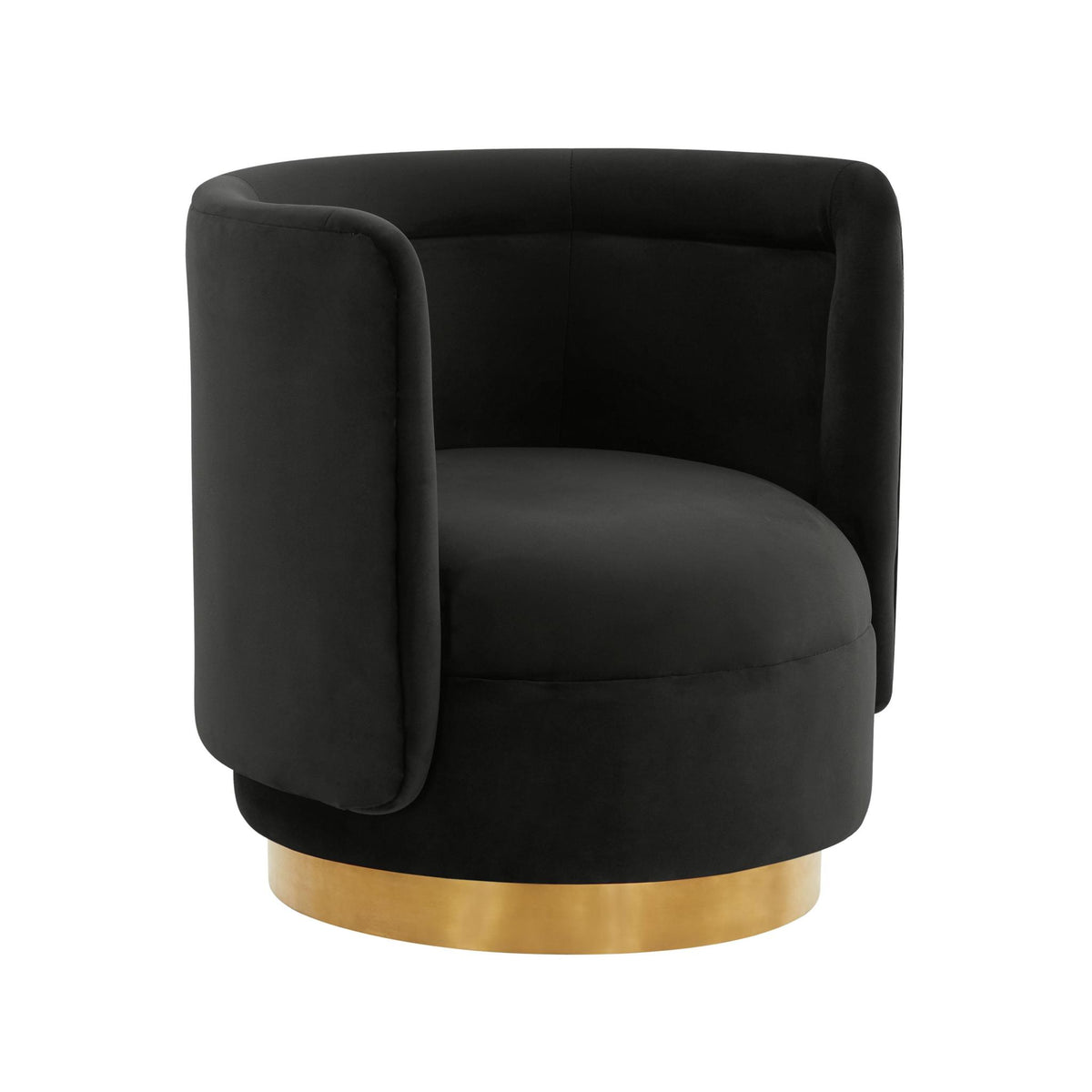 TOV Furniture Modern Remy Black Velvet Swivel Chair - TOV-S68262