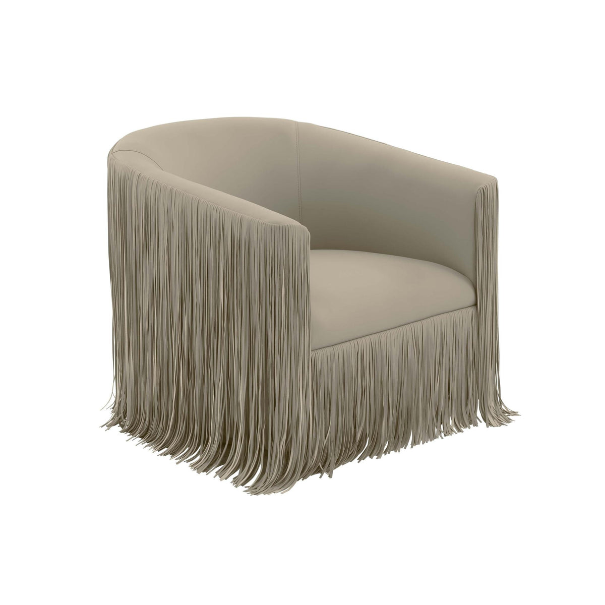TOV Furniture Modern Shag Me Grey Vegan Leather Swivel Chair - TOV-S68328