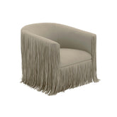 TOV Furniture Modern Shag Me Grey Vegan Leather Swivel Chair - TOV-S68328