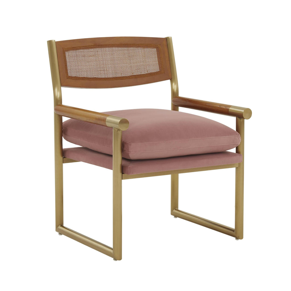 TOV Furniture Modern Harlow Rattan Mauve Velvet Chair - TOV-S68449