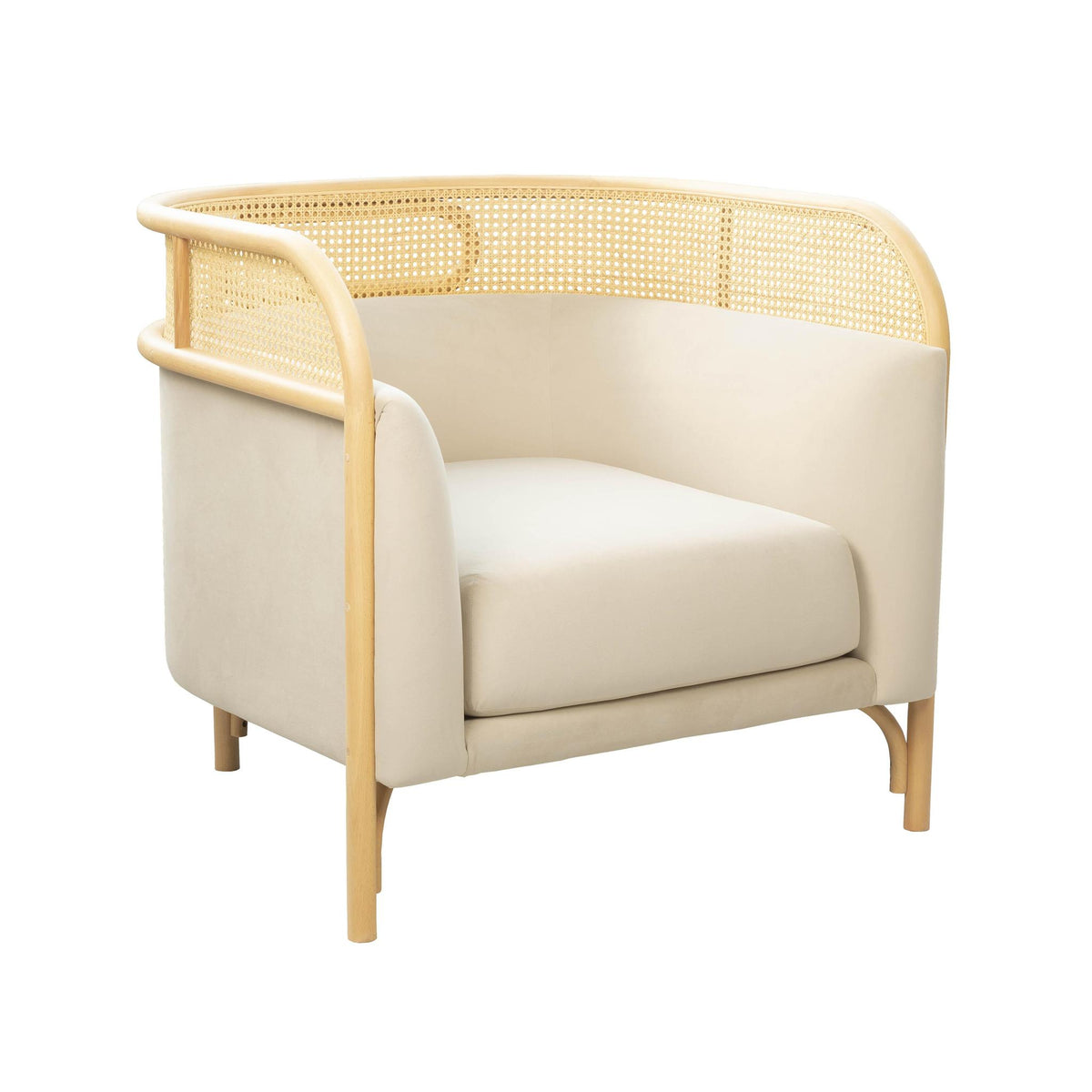 TOV Furniture Modern Desiree Cream Velvet Accent Chair - TOV-S68521