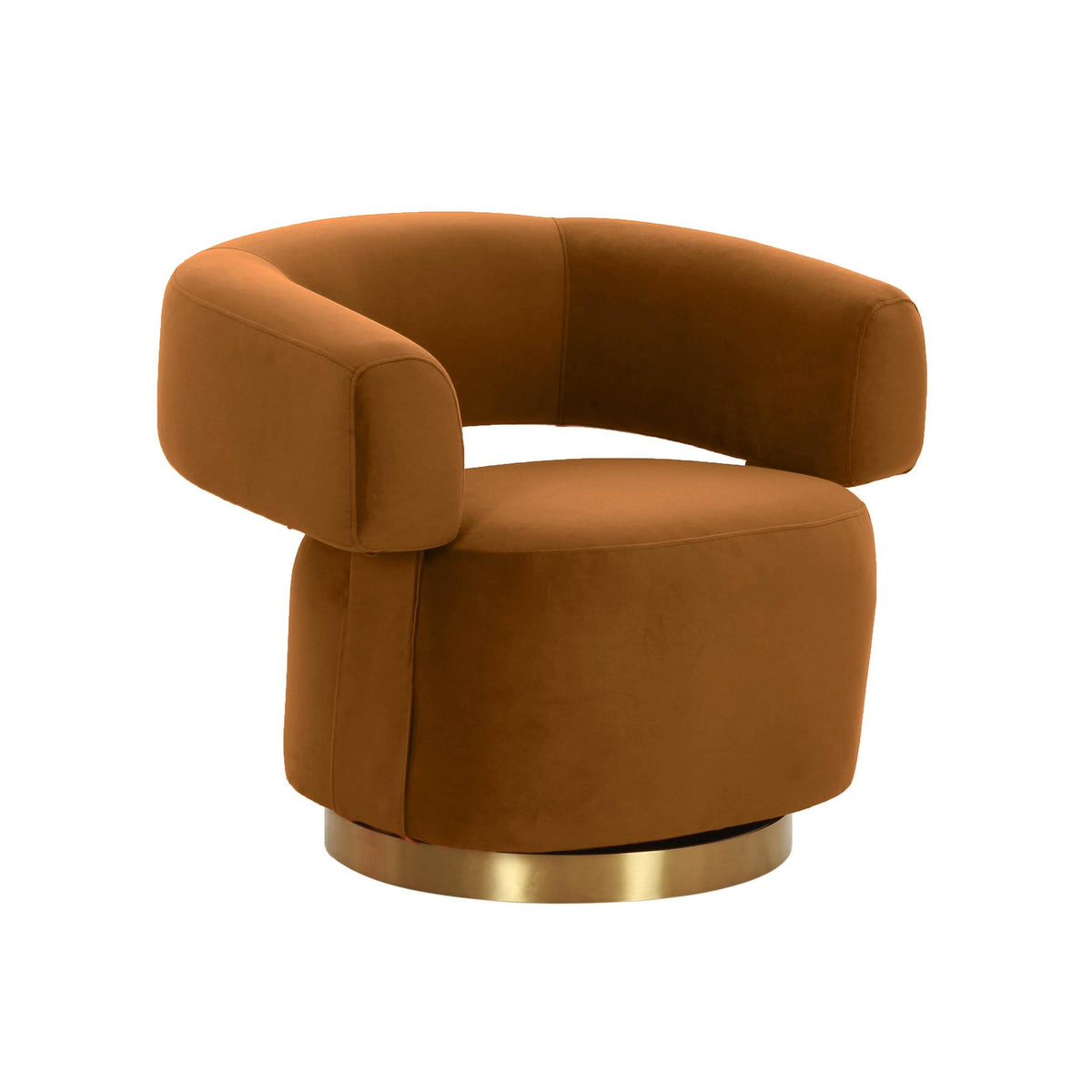 TOV Furniture Modern River Cognac Velvet Accent Chair - TOV-S68542