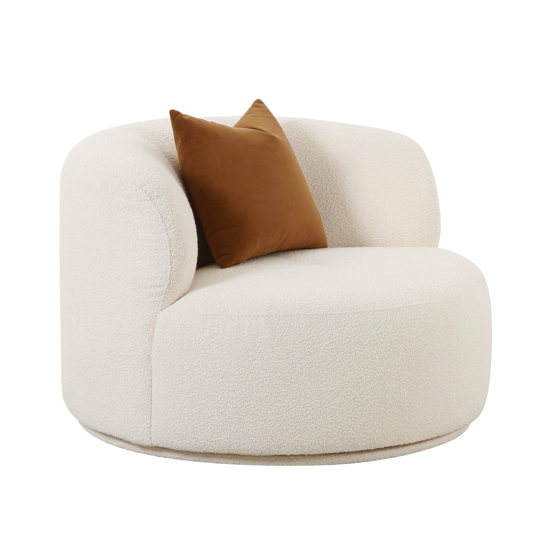 TOV Furniture Modern Fickle Cream Boucle Swivel Chair - TOV-S68671