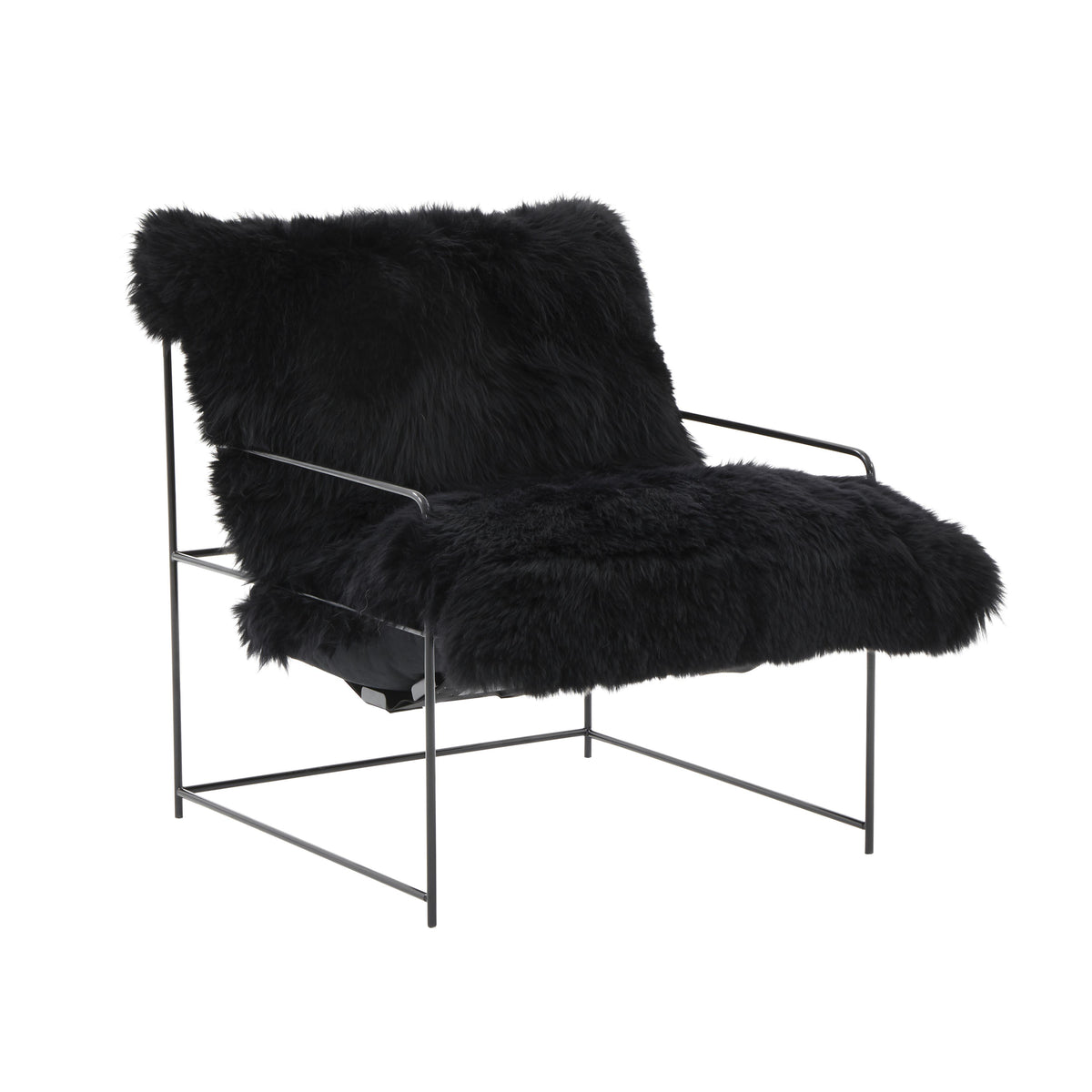TOV Furniture Modern Kimi Black Genuine Sheepskin Chair - TOV-S68723