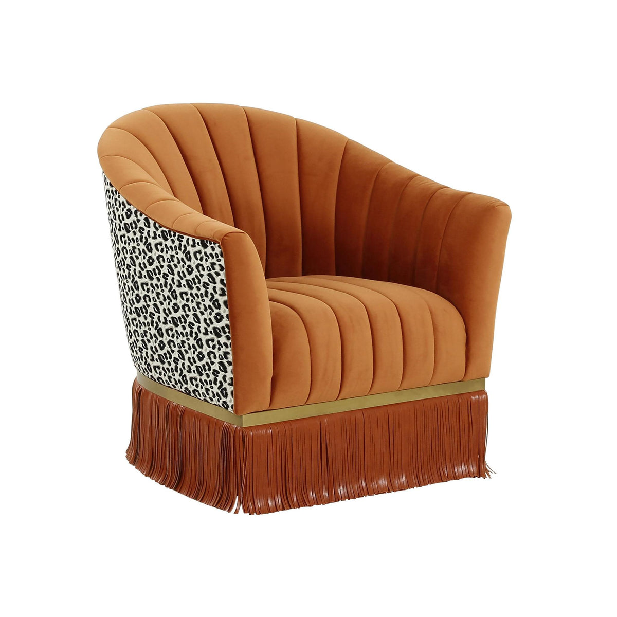TOV Furniture Modern Enid Cinnamon Velvet Swivel Chair - TOV-VS68426