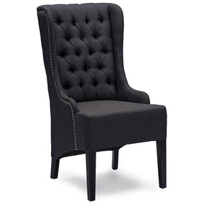 Baxton Studio Vincent Grey Linen Button-Tufted Chair with Silver Nail heads Trim Baxton Studio-chairs-Minimal And Modern - 2