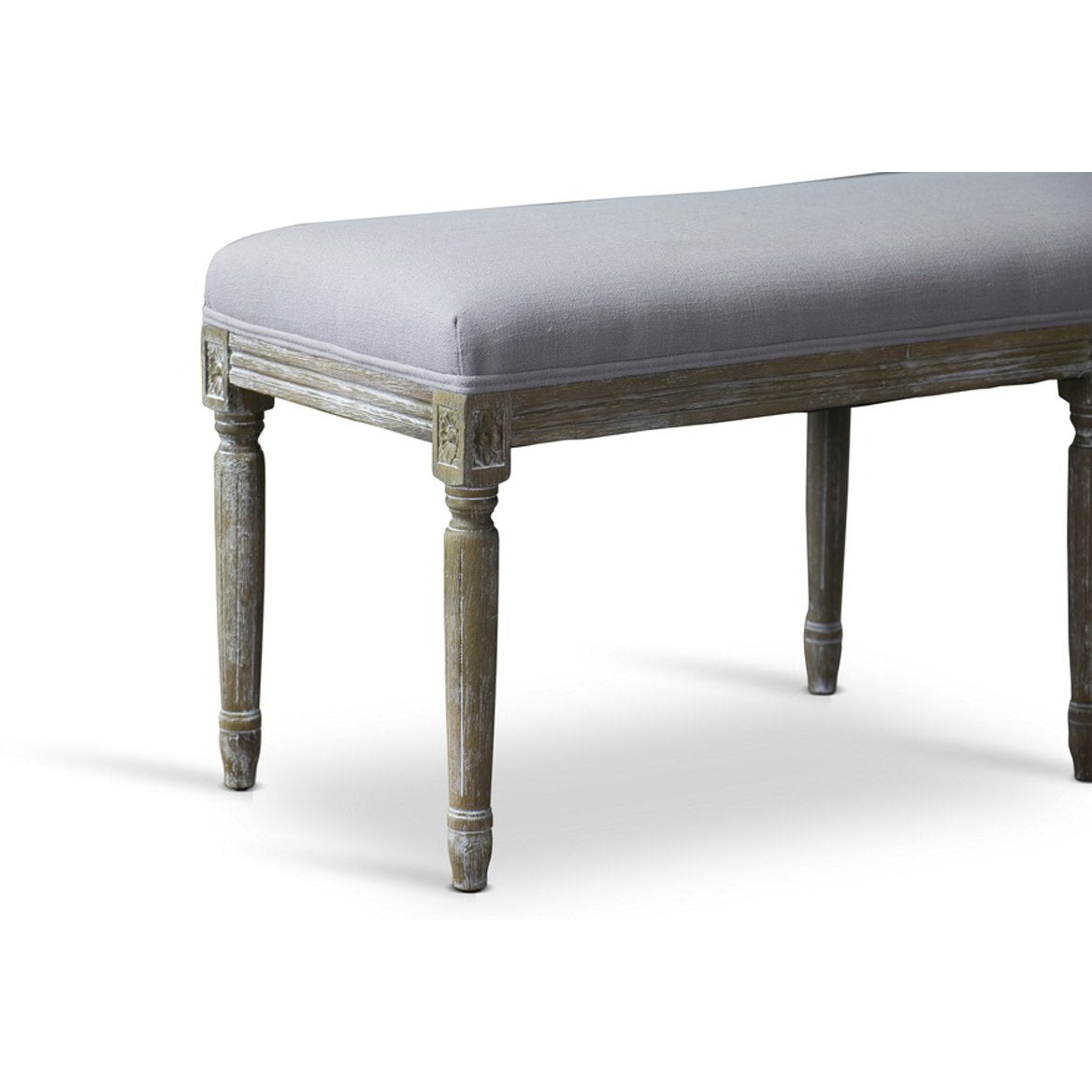 Baxton Studio Clairette Wood Traditional French Bench Baxton Studio-benches-Minimal And Modern - 3