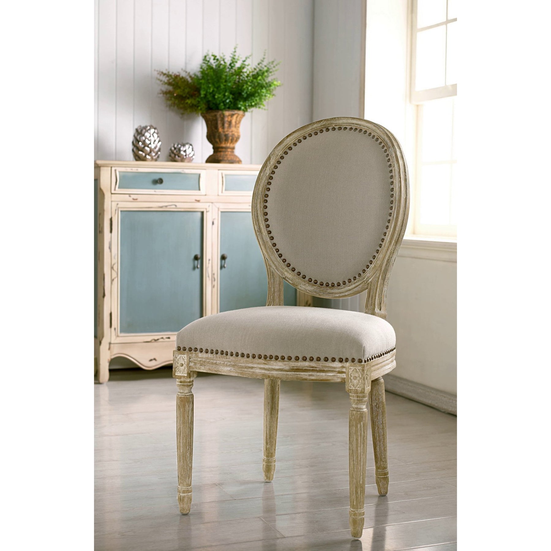 Baxton Studio Clairette Wood Traditional French Accent Chair-Round Baxton Studio-dining chair-Minimal And Modern - 5