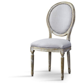Baxton Studio Clairette Wood Traditional French Accent Chair-Round Baxton Studio-dining chair-Minimal And Modern - 1