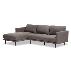 Baxton Studio Riley Retro Mid-Century Modern Grey Fabric Upholstered Left Facing Chaise Sectional Sofa Baxton Studio-sectionals-Minimal And Modern - 2