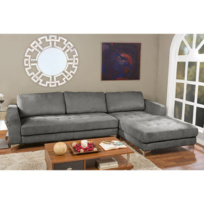 Baxton Studio Agnew Contemporary Light Beige Microfiber Right Facing Sectional Sofa Baxton Studio-sectionals-Minimal And Modern - 3