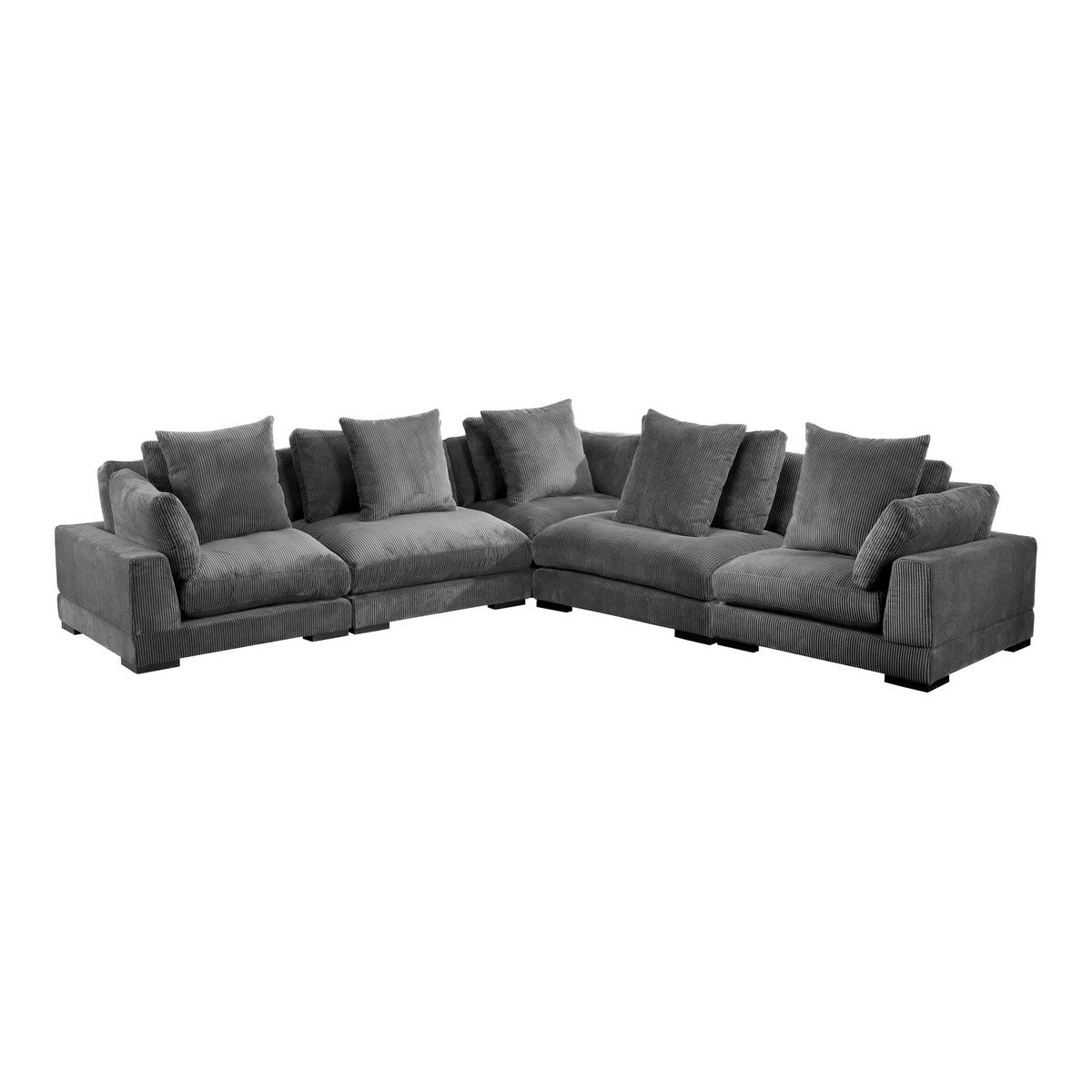 Moe's Home Collection Tumble Classic L Modular Sectional Charcoal - UB-1014-25 - Moe's Home Collection - Extras - Minimal And Modern - 1