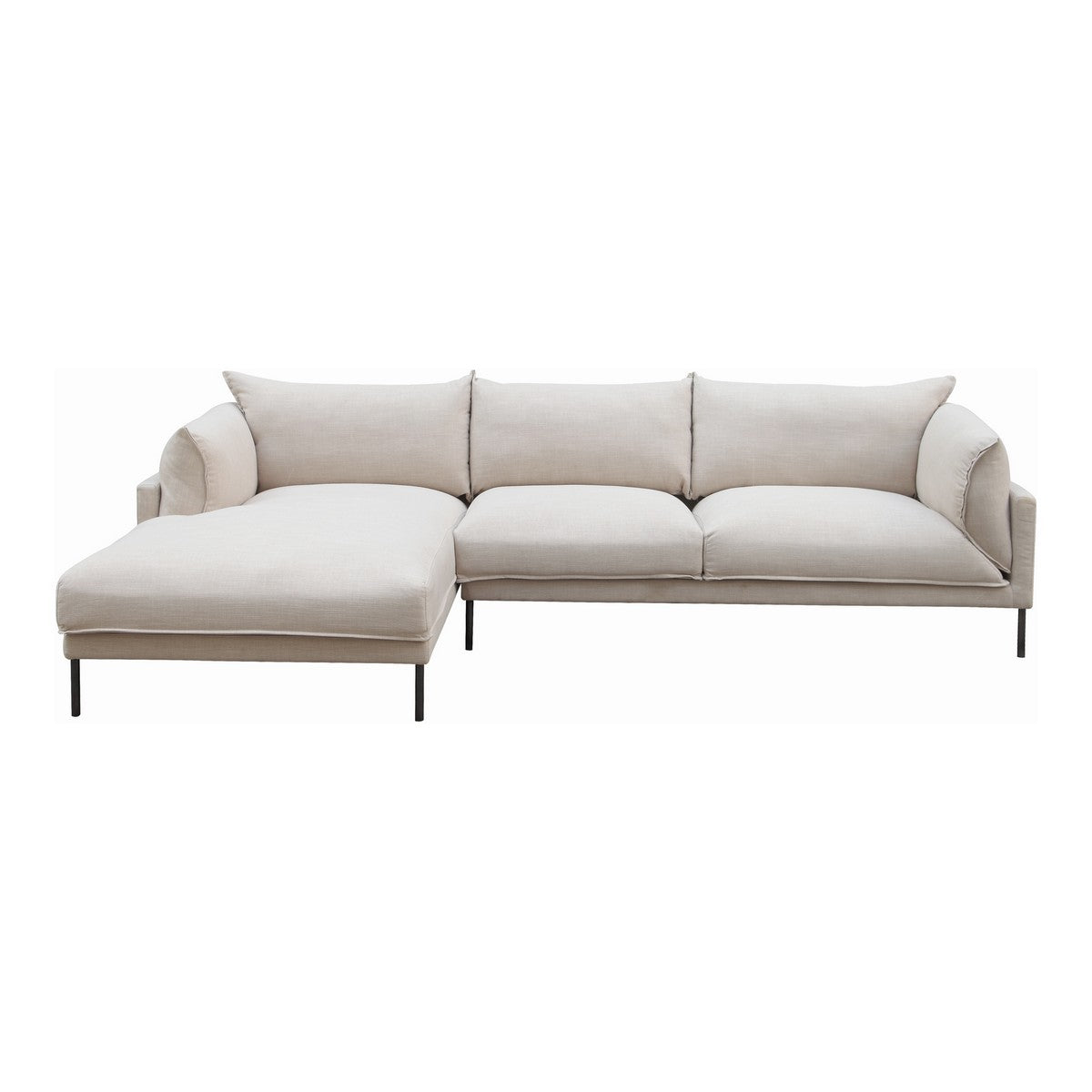 Moe's Home Collection Jamara Sectional Left Sandy Beige - UB-1016-29-L - Moe's Home Collection - sofa sectionals - Minimal And Modern - 1