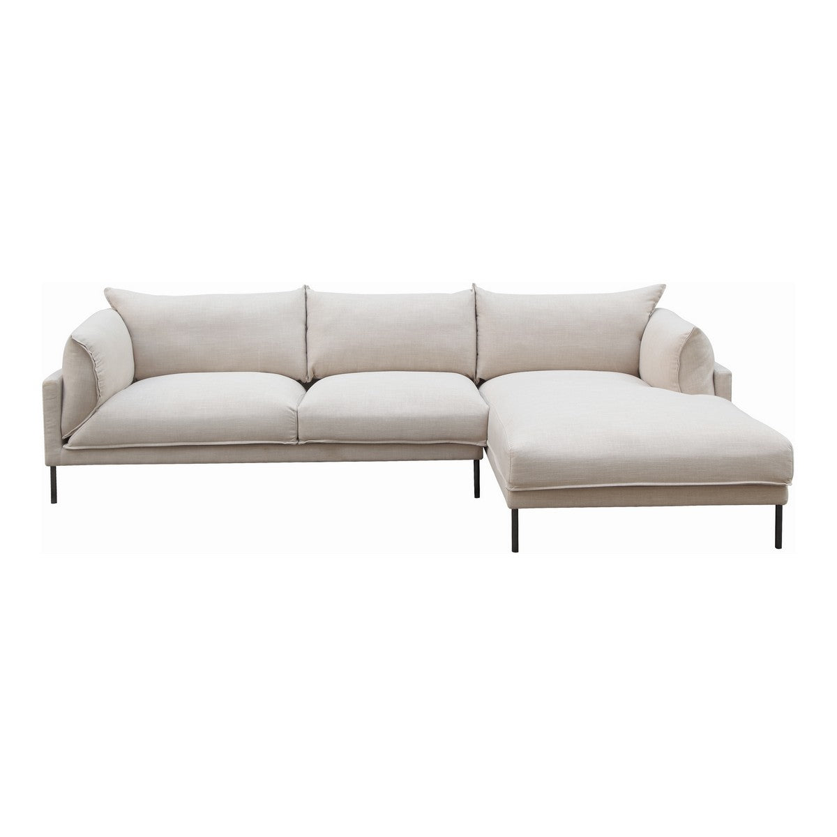 Moe's Home Collection Jamara Sectional Right Sandy Beige - UB-1016-29-R - Moe's Home Collection - sofa sectionals - Minimal And Modern - 1