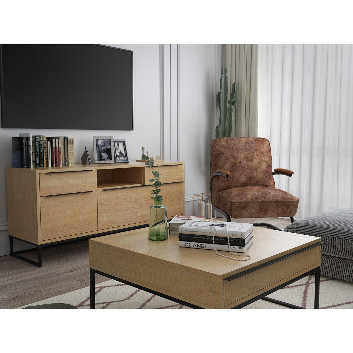 Moe's Home Collection Nevada Media Cabinet - UR-1004-03 - Moe's Home Collection - TV Stands - Minimal And Modern - 1