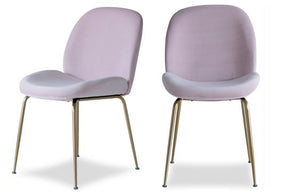 Edloe Finch Verona Dining Chair in Blush Pink Velvet, Set of 2 - EF-ZX-DC013P
