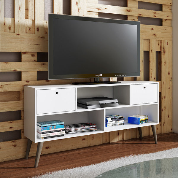 Manhattan Comfort Modern Uppsala TV Stand with 3- Shelves and 2- Drawers-Minimal & Modern