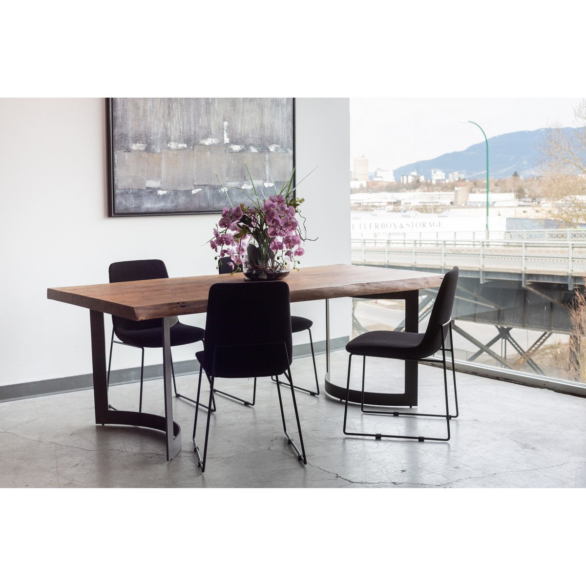 Moe's Home Collection Bent Dining Table Extra Small Smoked - VE-1036-03 - Moe's Home Collection - Dining Tables - Minimal And Modern - 1
