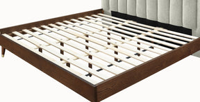 Meridian Furniture Vance Beige Linen Fabric Queen Bed (3 Boxes)