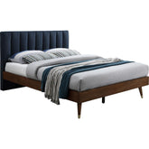 Meridian Furniture Vance Navy Linen Fabric Queen Bed (3 Boxes)Meridian Furniture - Queen Bed (3 Boxes) - Minimal And Modern - 1