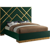Meridian Furniture Vector Green Velvet Queen BedMeridian Furniture - Queen Bed - Minimal And Modern - 1