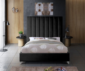 Meridian Furniture Via Black Velvet King Bed