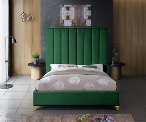 Meridian Furniture Via Green Velvet King Bed