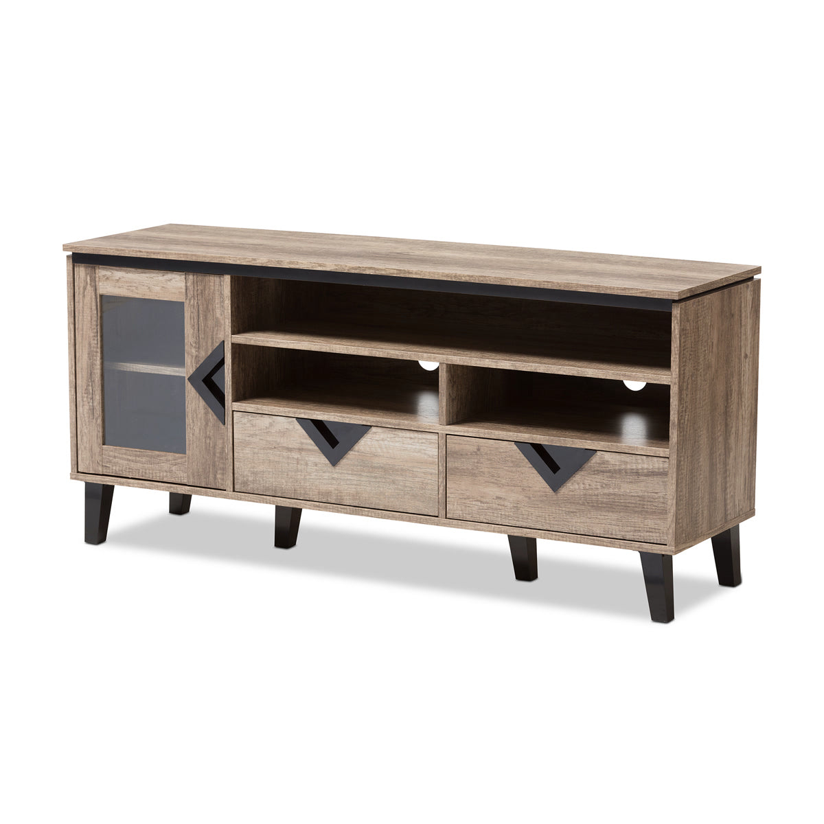 Baxton Studio Cardiff Modern and Contemporary Light Brown Wood 55-Inch TV Stand Baxton Studio-TV Stands-Minimal And Modern - 2