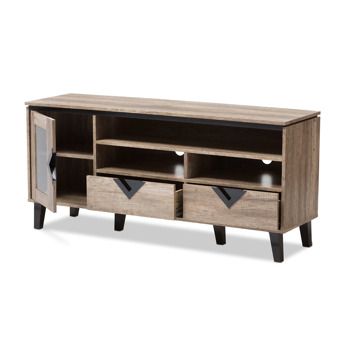 Baxton Studio Cardiff Modern and Contemporary Light Brown Wood 55-Inch TV Stand Baxton Studio-TV Stands-Minimal And Modern - 3