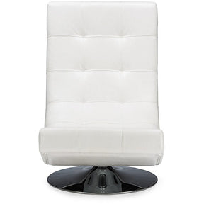 Baxton Studio Baxton Studio Elsa Modern and Contemporary White Faux Leather Upholstered Swivel Chair with Metal Base Baxton Studio-chairs-Minimal And Modern - 1