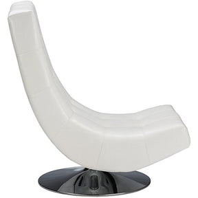 Baxton Studio Baxton Studio Elsa Modern and Contemporary White Faux Leather Upholstered Swivel Chair with Metal Base Baxton Studio-chairs-Minimal And Modern - 3