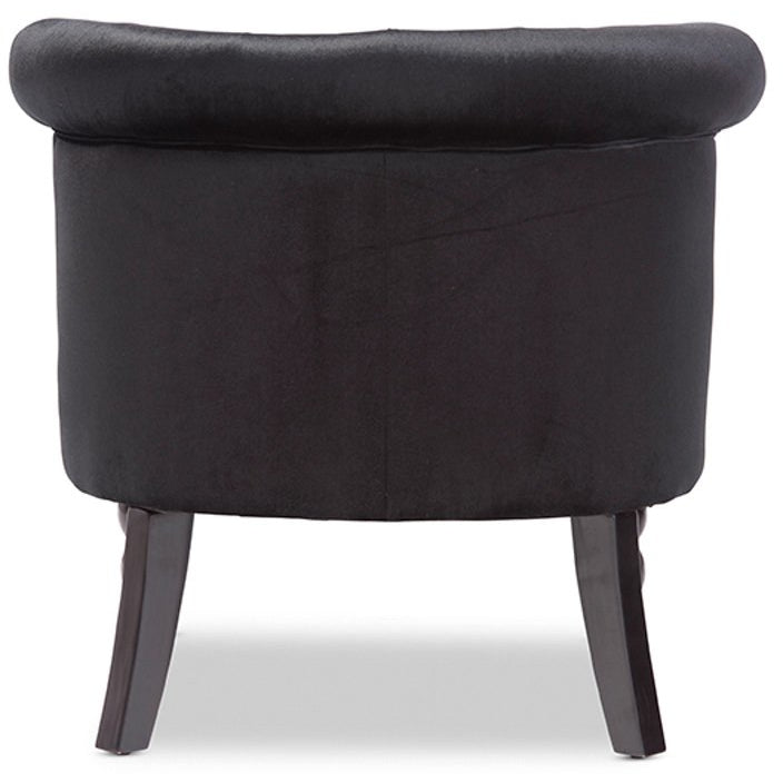 Baxton Studio Flax Victorian Style Contemporary Black Velvet Fabric Upholstered Vanity Accent Chair Baxton Studio-chairs-Minimal And Modern - 5