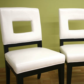 Baxton Studio Faustino Cream Leather Dining Chair (Set of 2) Baxton Studio-dining chair-Minimal And Modern - 2