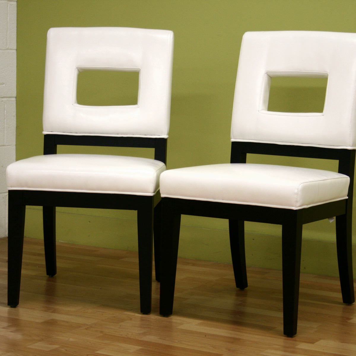 Baxton Studio Faustino Cream Leather Dining Chair (Set of 2) Baxton Studio-dining chair-Minimal And Modern - 3