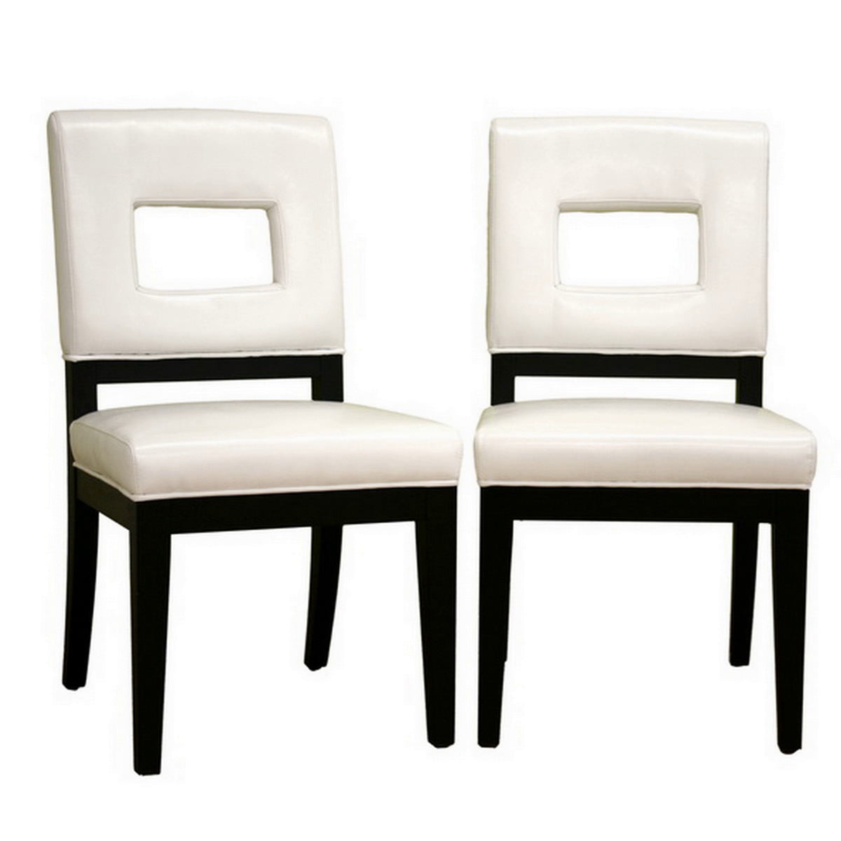 Baxton Studio Faustino Cream Leather Dining Chair (Set of 2) Baxton Studio-dining chair-Minimal And Modern - 1