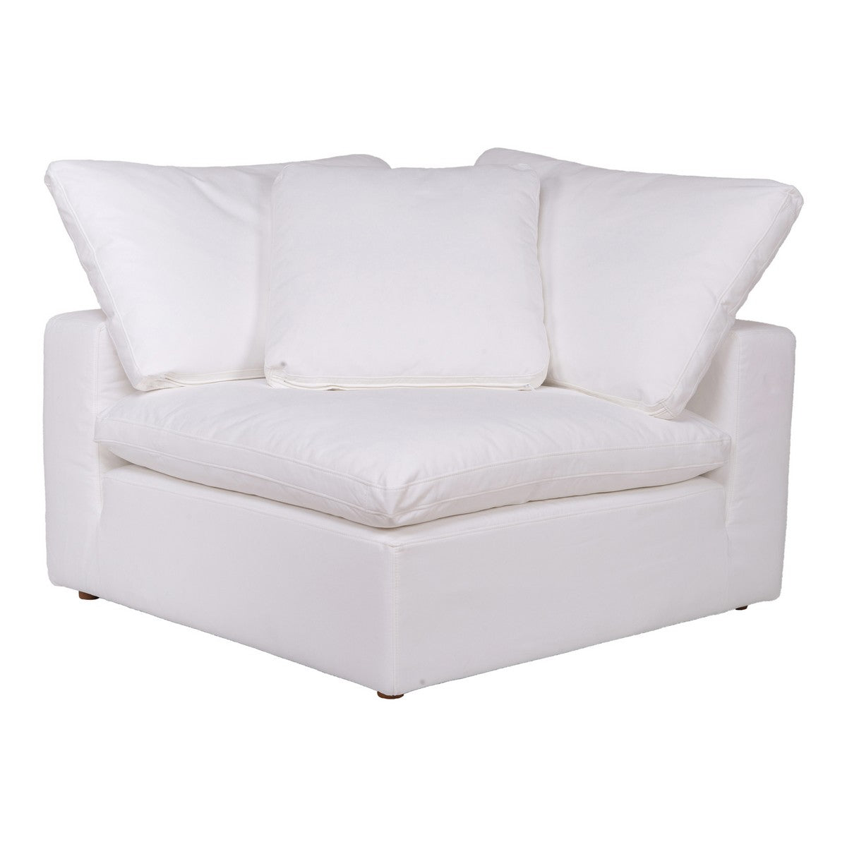 Moe's Home Collection Clay Corner Chair Livesmart Fabric Cream - YJ-1000-05 - Moe's Home Collection - Corner Chairs - Minimal And Modern - 1