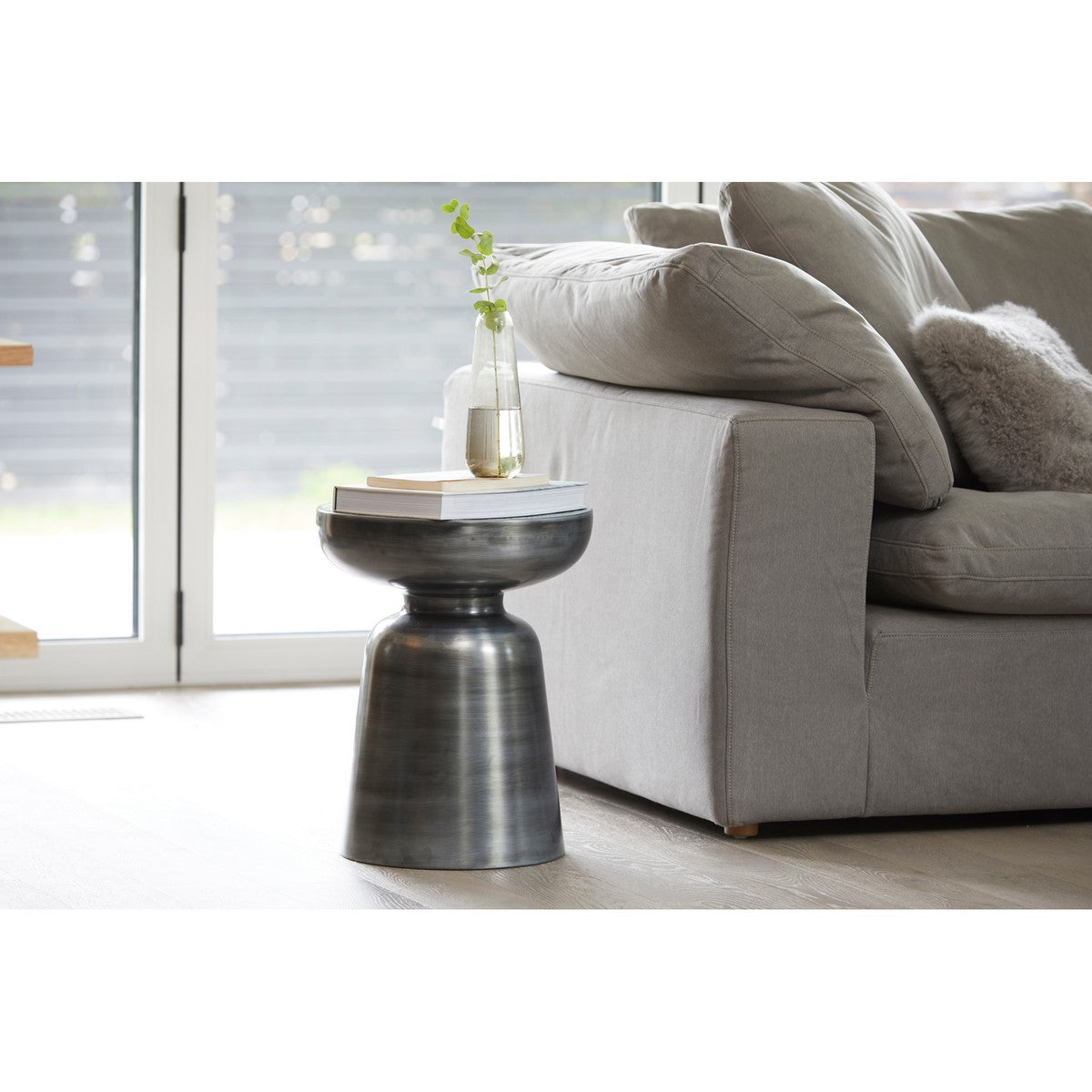 Moe's Home Collection Clay Corner Chair Livesmart Fabric Light Grey - YJ-1000-29 - Moe's Home Collection - Corner Chairs - Minimal And Modern - 1