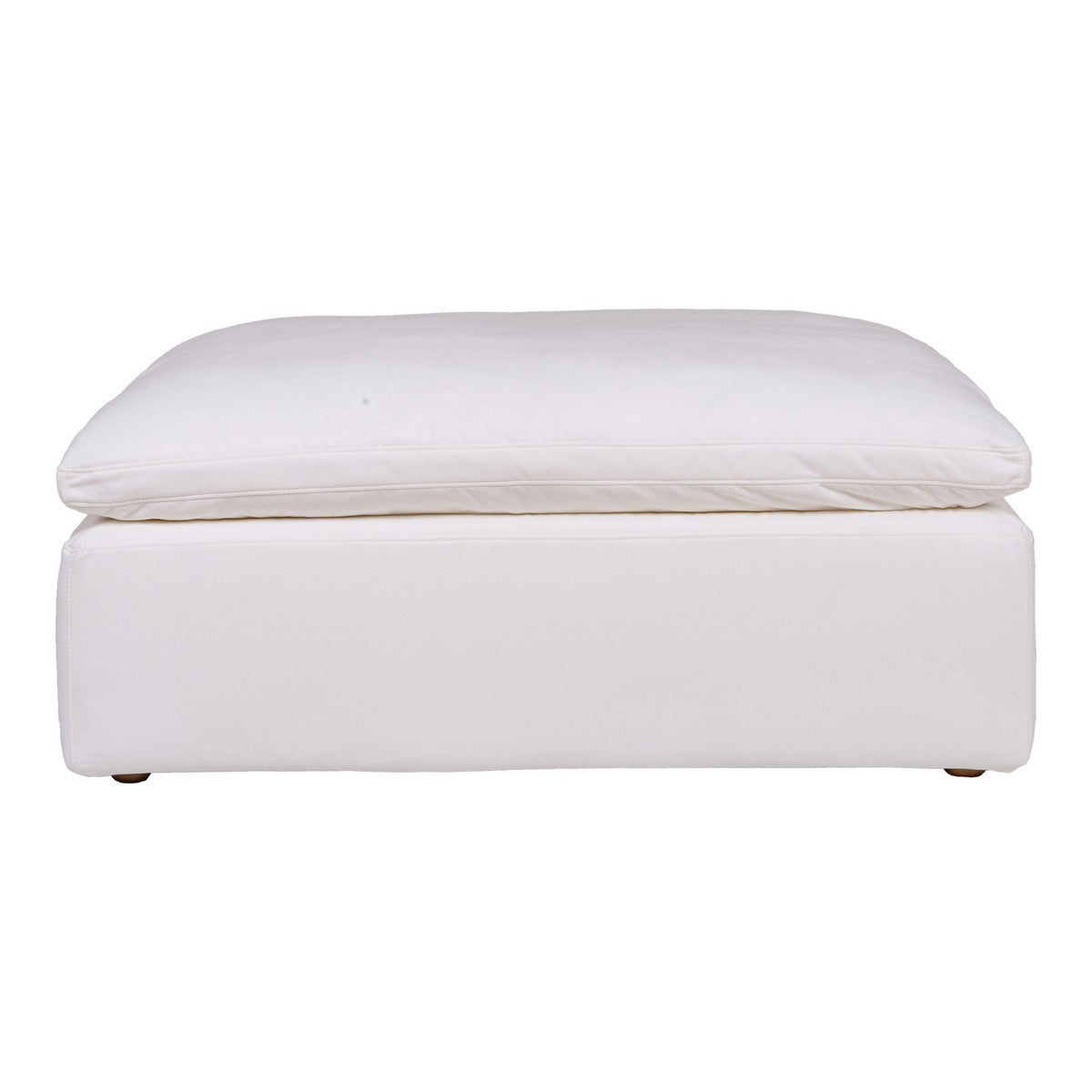 Moe's Home Collection Clay Ottoman Livesmart Fabric Cream - YJ-1002-05 - Moe's Home Collection - Ottomans - Minimal And Modern - 1