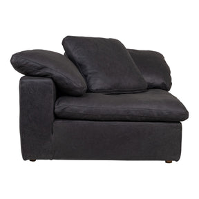 Moe's Home Collection Clay Corner Chair Nubuck Leather Black - YJ-1004-02