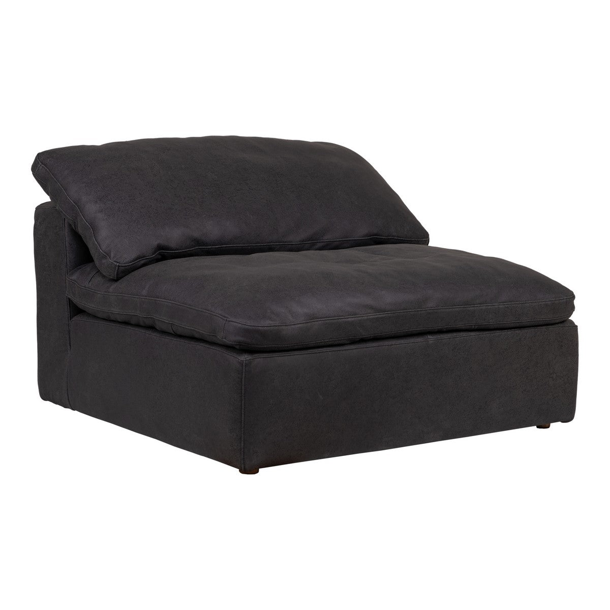 Moe's Home Collection Clay Slipper Chair Nubuck Leather Black - YJ-1005-02