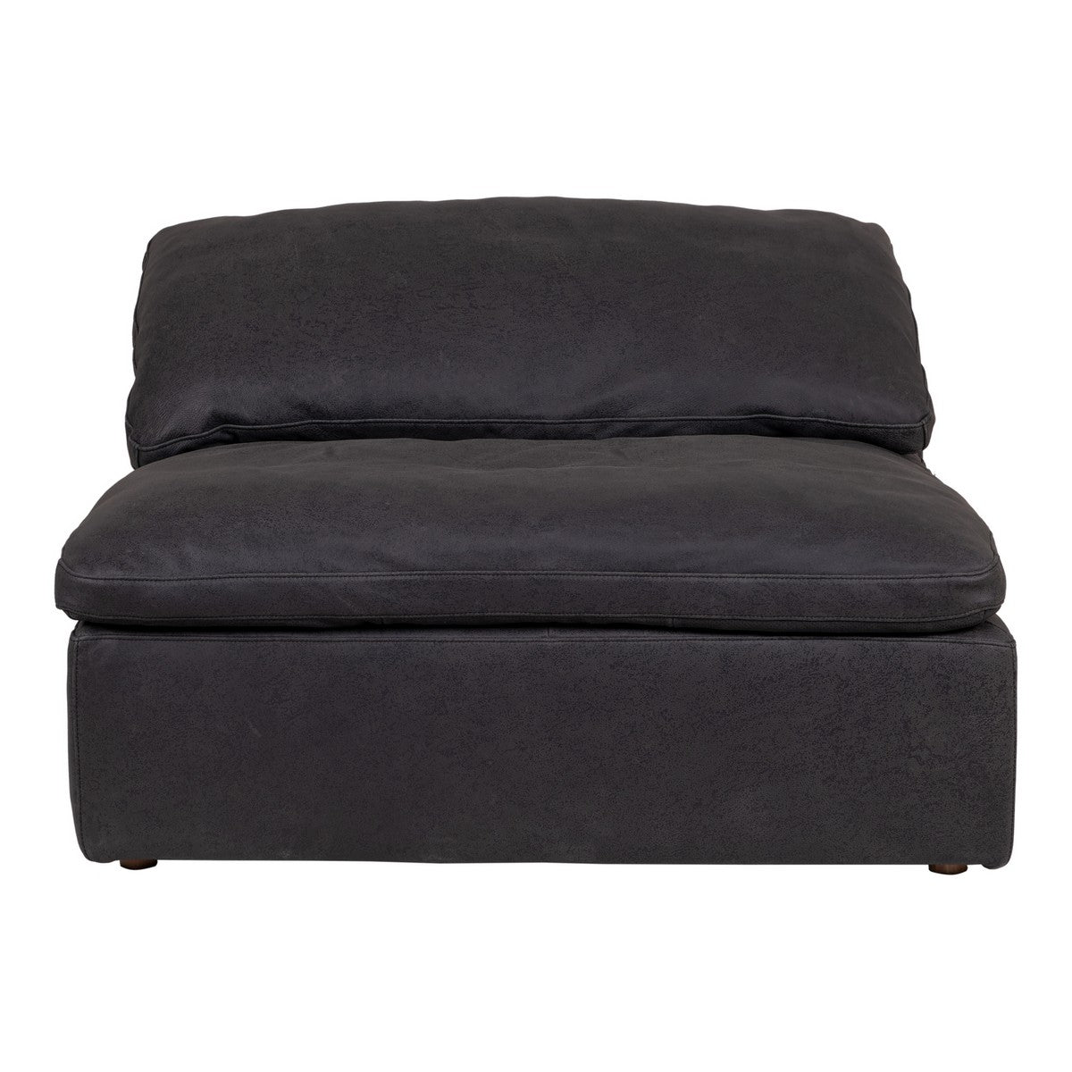 Moe's Home Collection Clay Slipper Chair Nubuck Leather Black - YJ-1005-02 - Moe's Home Collection - Slipper Chairs - Minimal And Modern - 1