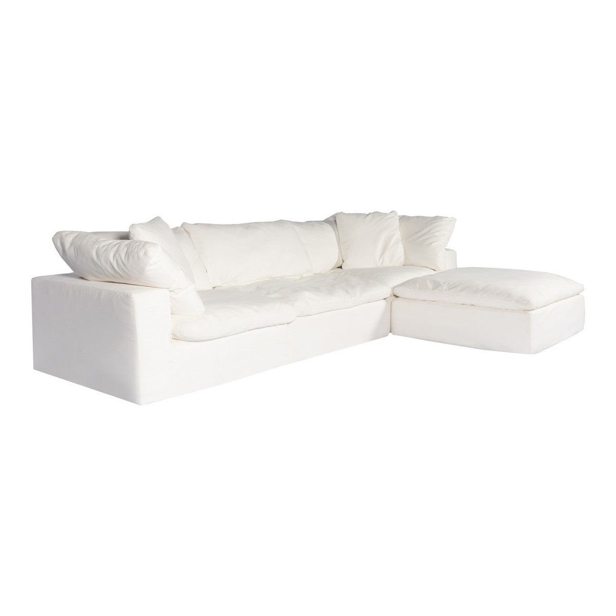 Moe's Home Collection Clay Lounge Modular Sectional Livesmart Fabric Cream - YJ-1008-05