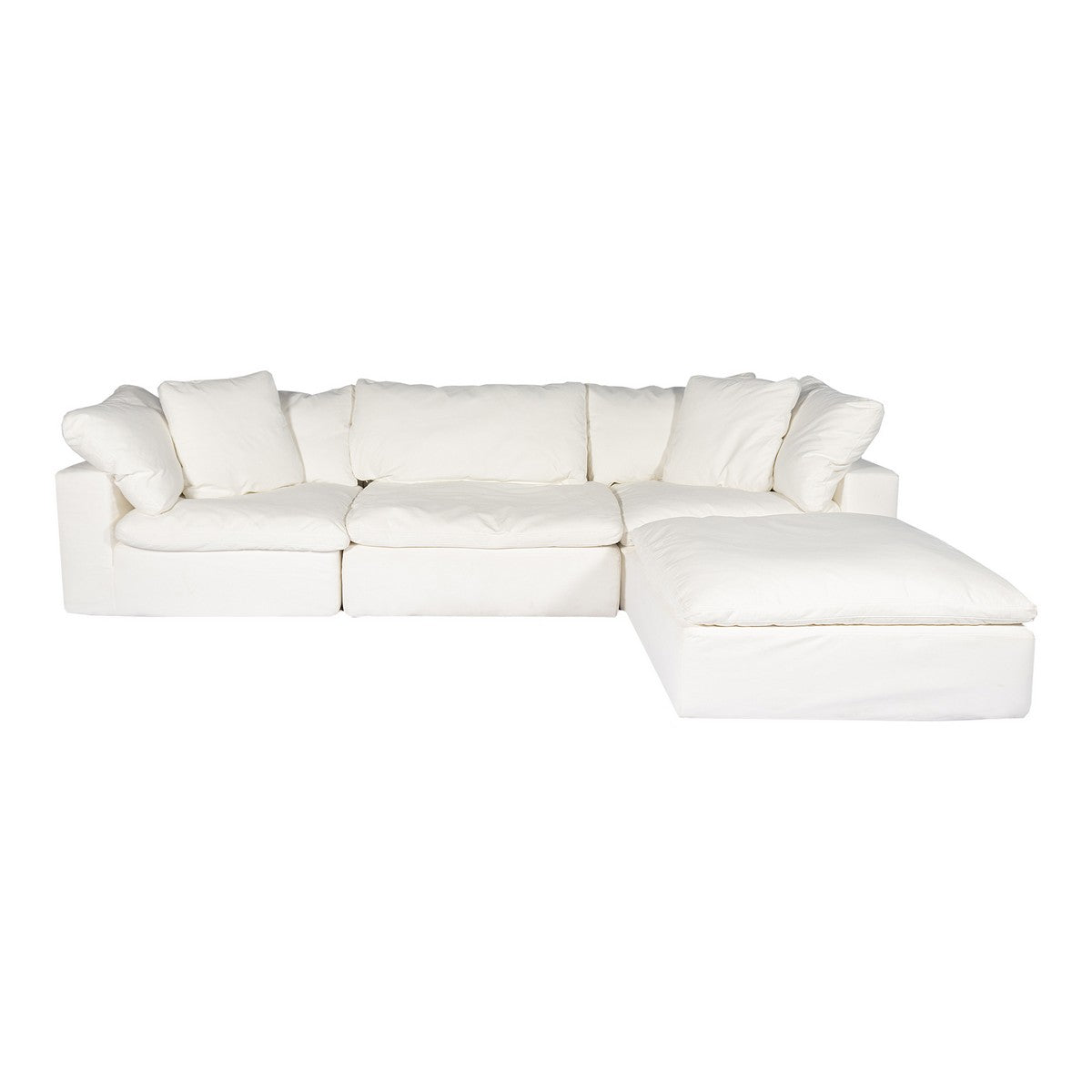 Moe's Home Collection Clay Lounge Modular Sectional Livesmart Fabric Cream - YJ-1008-05 - Moe's Home Collection - Extras - Minimal And Modern - 1